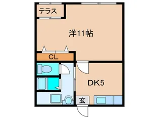 ヴィラナリ-港晴【3階】の間取り