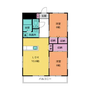 ソルシェ坂口【1階】の間取り