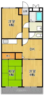 ハーモニーマンションA棟【1階】の間取り