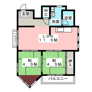 フルーヴェ1番館【3階】の間取り