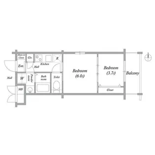 CREST TAPP京都二条【1階】の間取り