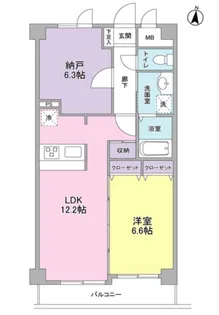 ボヌール都立大学弐番館【3階】の間取り