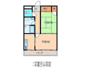レジデンス八幡【1階】の間取り