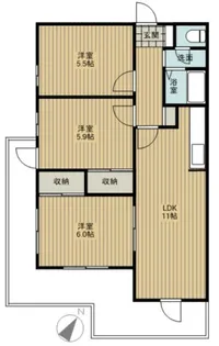 BULLアパートメント大宮【1階】の間取り