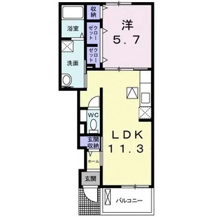 レリーナA【1階】の間取り