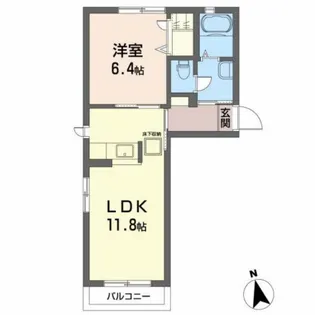 リバーサイドサカエ【1階】の間取り