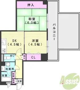 ライオンズマンション西江井ヶ島【1階】の間取り