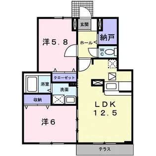 コーポ勢多II番館【1階】の間取り