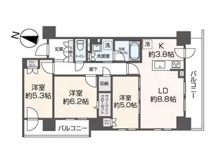ジュノール札幌植物園【14階】の間取り