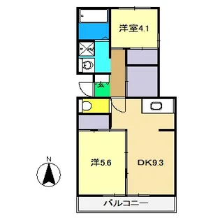 ヴィラナリー高知 3号棟【4階】の間取り