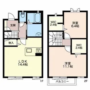 パークプレッソ A【2階】の間取り