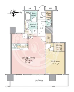 ヴィークタワー南堀江【15階】の間取り