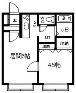 ロイヤルハイツ322A棟【2階】の間取り