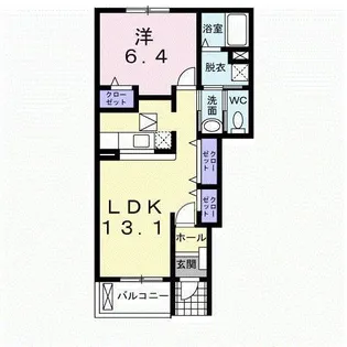 グリーンハイツ南石下【1階】の間取り