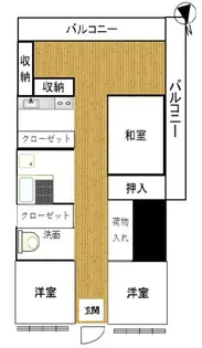 朝日プラザ東生駒II【2階】の間取り