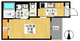 REGALEST 奥田中央II【2階】の間取り