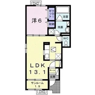 サンティエ エトワール I【1階】の間取り