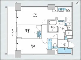 ロイヤルパークスER万代【13階】の間取り