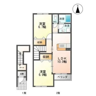 フォンターナ【2階】の間取り