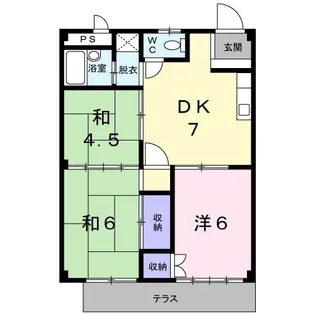 シティハイツ田中【1階】の間取り