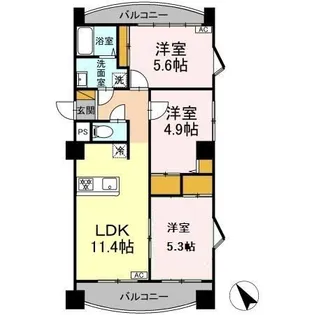 グリーンパークおゆみ野【4階】の間取り