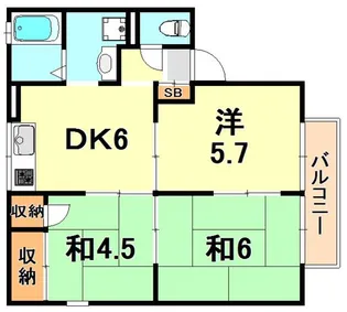 エステート塩屋山手【2階】の間取り