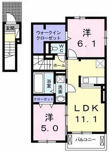 ポコ ア ポコ IIA【2階】の間取り
