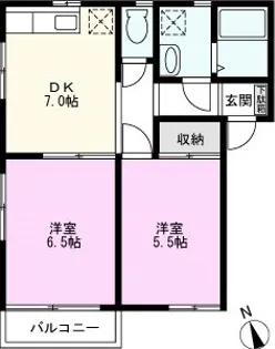 エフ・パルB【2階】の間取り