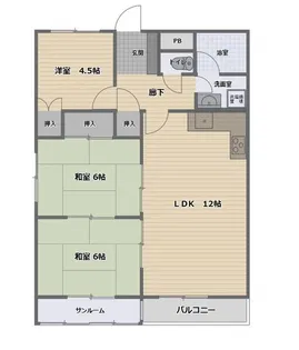 アーバンハイツ粟津【3階】の間取り
