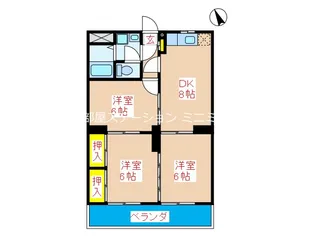 センターパレス京塚1号館【3階】の間取り