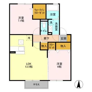 スカイブルー B【1階】の間取り
