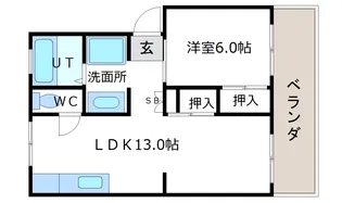 大和川ハイツII【2階】の間取り