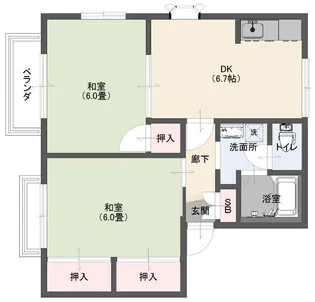 川奈コーポ栄【1階】の間取り