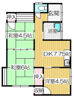 熊本県玉名市立願寺【一戸建】の間取り