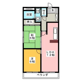 2LDKの間取り画像