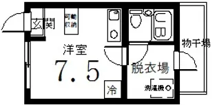 広島コーポ(学生アパート)【1階】の間取り
