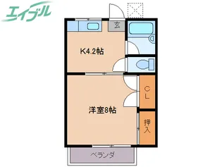リベラル明野【1階】の間取り