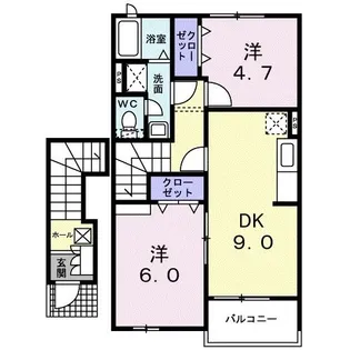 メゾンドゥー・ayu I【2階】の間取り