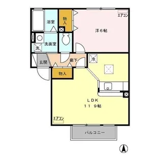 グリーンカースル A【1階】の間取り