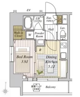 トワイズコート北千住【3階】の間取り