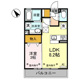 D-ROOM ウル・シャンティ C102【1階】の間取り