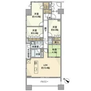 グランスイートブルー ベイフロントタワー【17階】の間取り