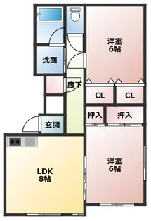 群馬県伊勢崎市美茂呂町【アパート】の間取り
