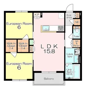 仮称)山田1丁目新築マンション【2階】の間取り