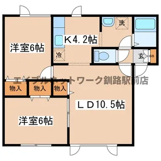 アミスタッド川端【1階】の間取り