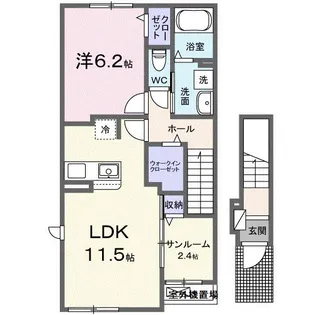 1LDKの間取り画像