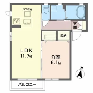 ジュネス キョウワ【1階】の間取り