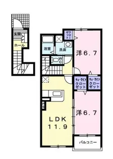 シャンドフルールスリー桜並木【2階】の間取り