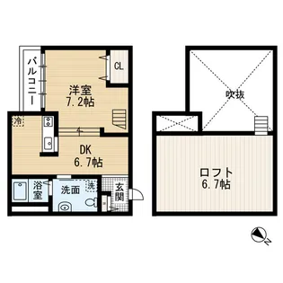 福岡県福岡市博多区新和町2【アパート】の間取り