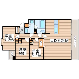 ナイスパークフロンテージあすと長町【15階】の間取り